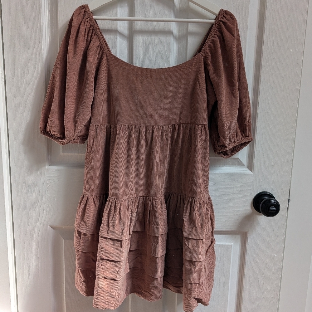 American Eagle Puff Sleeve Corduroy Dress - Picture 4 of 10